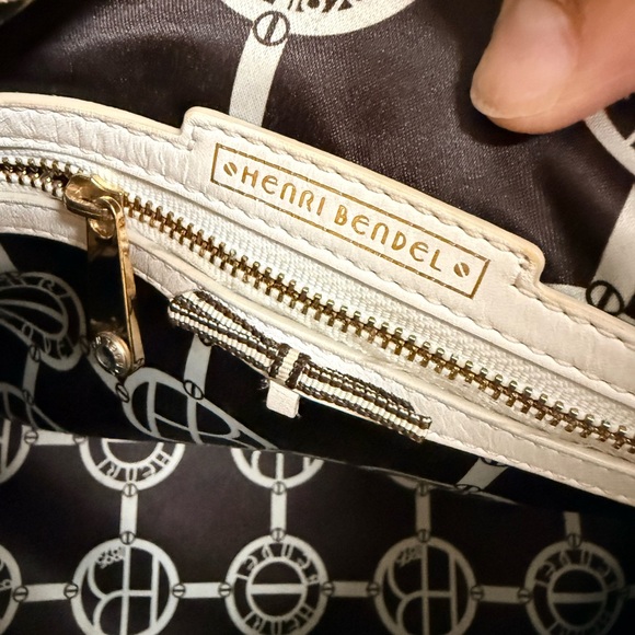 Henri Bendel Cream Tote Bag with Gold Accents - Picture 10 of 11